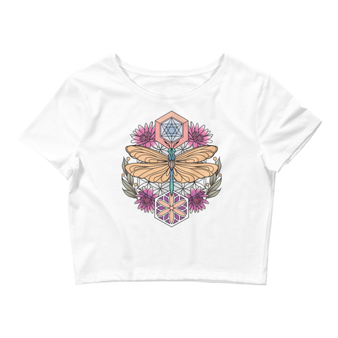 V3 Sacred Dragonfly Crop Top (Hemmed Bottom) Featuring Original Artwork By Abby Muench