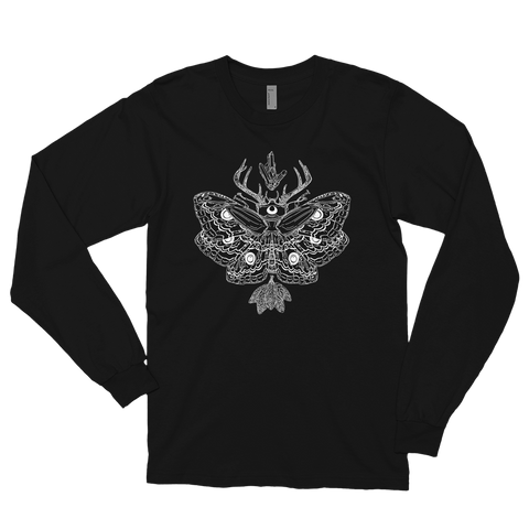 Nocturnal Midnight White Unisex Long Sleeve T-Shirt