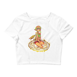 Golden Valora Crop Top (Hemmed Bottom) Featuring Original Artwork By Fae Plur