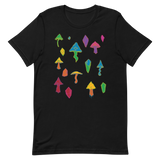 Rainbow Mushroom Unisex T-Shirt Featuring Original Artwork by Intothavoid