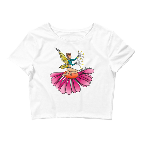 V6 Floral Fan Flow Fary Crop Top Featuring Original Artwork By Shauna Nikles