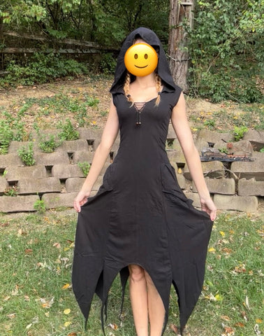 Long Pixie Dress -Black