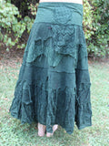 Green Ivy Long Tattered Faerie Skirt