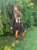 Brown & Orange Faerie Wrap Hood