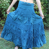 Morning Glory Long Tattered Faerie Skirt