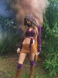 Purple & Green Faerie Wrap Hood