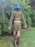 Green & Blue Faerie Wrap Hood