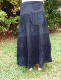 Black Tulip Long Tattered Faerie Skirt