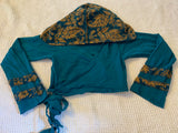 Turquoise & Gold Faerie Wrap Hood