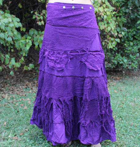 Purple Lavender Long Tattered Faerie Skirt