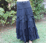 Black Tulip Long Tattered Faerie Skirt