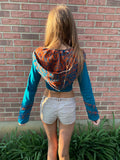 Turquoise & Orange Faerie Wrap Hood