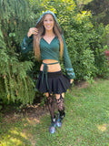 Green & Gold Faerie Wrap Hood