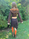 Brown & Orange Faerie Wrap Hood