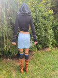 Black & Blue Faerie Wrap Hood