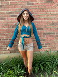 Turquoise & Orange Faerie Wrap Hood