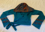 Turquoise & Orange Faerie Wrap Hood