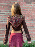 Brown & Maroon Faerie Wrap Hood