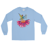 V6 Floral Fan Flow Fairy Long Sleeve Unisex Shirt Featuring Original Artwork By Shauna Nikles
