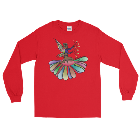 V5 Floral Fan Flow Fairy Long Sleeve Unisex Shirt Featuring Original Artwork By Shauna Nikles