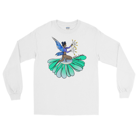 V2 Floral Fan Flow Fairy Long Sleeve Unisex Shirt Featuring Original Artwork By Shauna Nikles