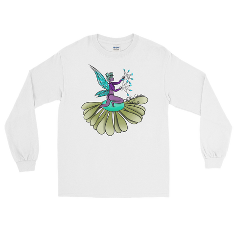 V4 Floral Fan Flow Fairy Long Sleeve Unisex Shirt Featuring Original Artwork By Shauna Nikles