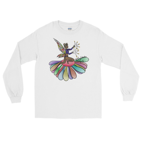 V5 Floral Fan Flow Fairy Long Sleeve Unisex Shirt Featuring Original Artwork By Shauna Nikles