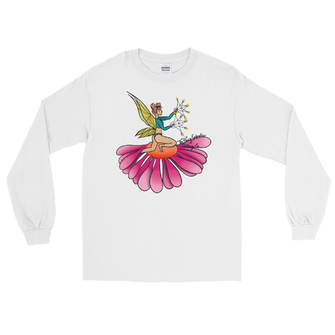 V6 Floral Fan Flow Fairy Long Sleeve Unisex Shirt Featuring Original Artwork By Shauna Nikles