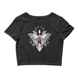 V4 Sacred Butterfly Crop Top (Hemmed Bottom) Featuring Original Artwork By Abby Muench