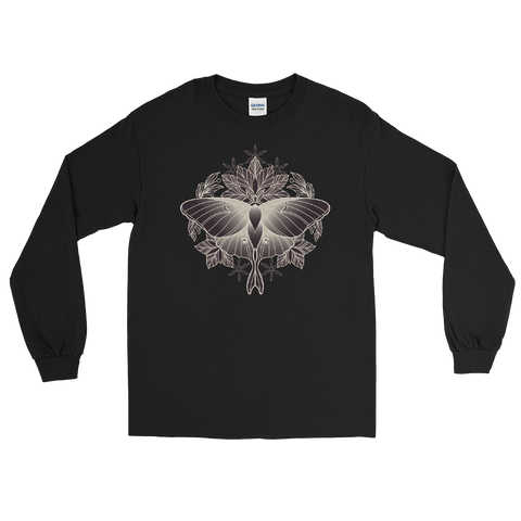 V6 Sacred Lunar Moth Unisex Long Sleeve Featuring Original Artwork by Abby Muench