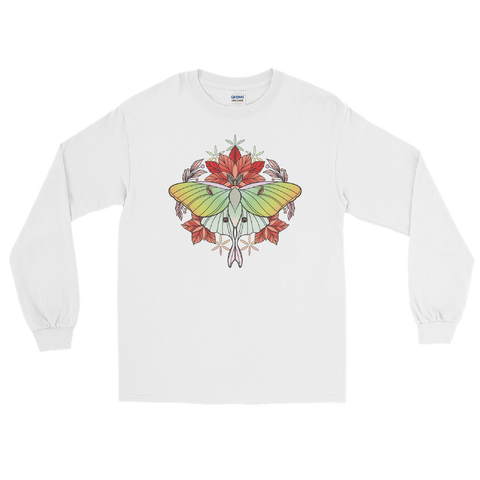 V5 Sacred Lunar Moth Unisex Long Sleeve Shirt Featuring Original Artwork by Abby Muench