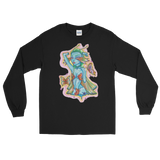 V1 Butterfly Girl Unisex Long Sleeve Shirt Featuring Original Artwork By Intothavoid