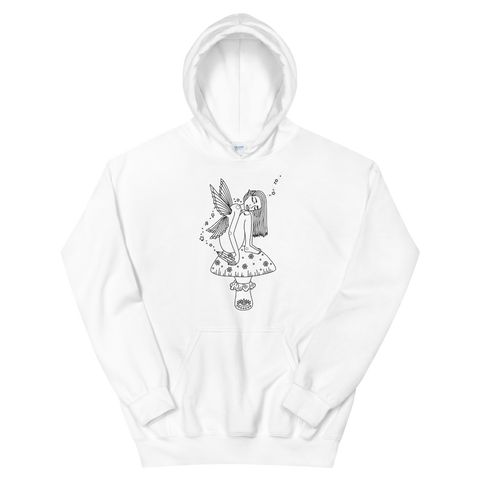 B&W Fae Magick Unisex Sweatshirt Featuring Original Artwork by Kozmic Art