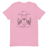 B&W Mushroom Dreamer Unisex T-Shirt Featuring original artwork by Kozmic Art