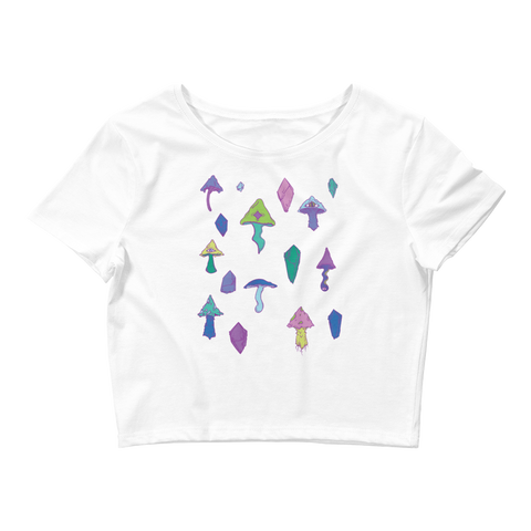 V1 Mushroom Crop Top Featuring Original Artwork by Intothavoid