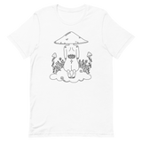 B&W Mushroom Dreamer Unisex T-Shirt Featuring original artwork by Kozmic Art
