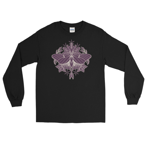 V7 Sacred Lunar Moth Unisex Long Sleeve Featuring Original Artwork by Abby Muench