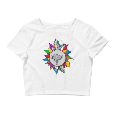 Rainbow Crystal Fairy Crop Top (Hemmed Bottom)