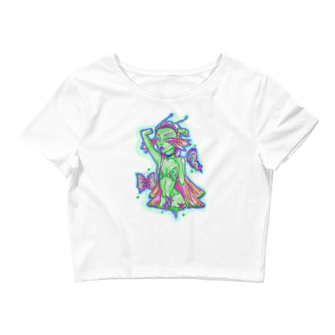 V2 Butterfly Girl Crop Top Featuring Original Artwork By IntoThaVoid