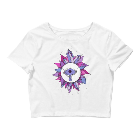 Violet Crystal Fairy Crop Top (Hemmed Bottom)