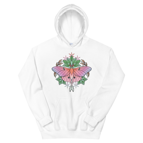 V4 Sacred Lunar Moth Unisex Sweatshirt Featuring Original Artwork by Abby Muench