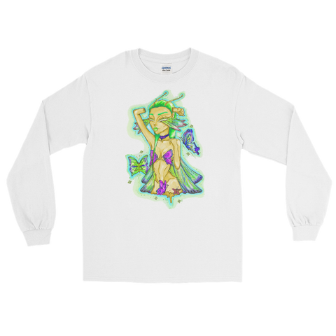 V5 Butterfly Girl Long Sleeve Shirt Featuring Original Artwork By IntoThaVoid