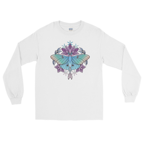 V2 Sacred Lunar Moth Unisex Long Sleeve Shirt Featuring Original Artwork by Abby Muench