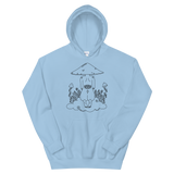 B&W Mushroom Dreamer Unisex Sweatshirt Featuring Original Artwork by Kozmic Art