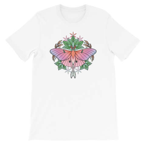 V4 Sacred Lunar Moth Unisex T-Shirt Featuring Original Artwork by Abby Muench