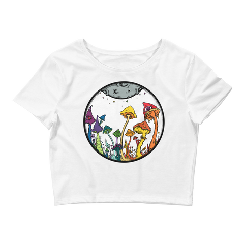 Rainbow Fairy Garden Crop Top (Hemmed Bottom)