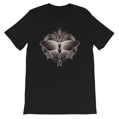 V6 Sacred Lunar Moth Unisex T-Shirt Featuring Original Artwork by Abby Muench