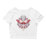 V2 Sacred Butterfly Crop Top (Hemmed Bottom) Featuring Original Artwork By Abby Muench