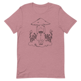 B&W Mushroom Dreamer Unisex T-Shirt Featuring original artwork by Kozmic Art