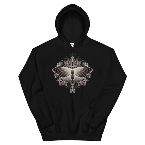 V6 Sacred Lunar Moth Unisex Sweatshirt Featuring Original Artwork by Abby Muench